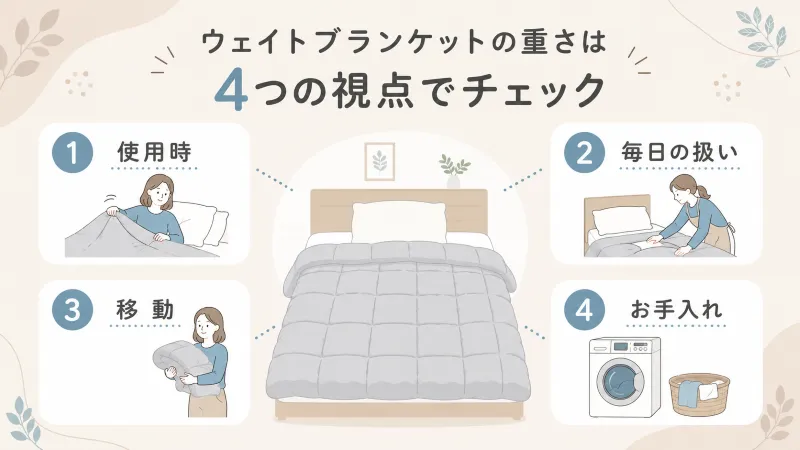 ウェイトブランケットの「重さ」を判断する4つの視点